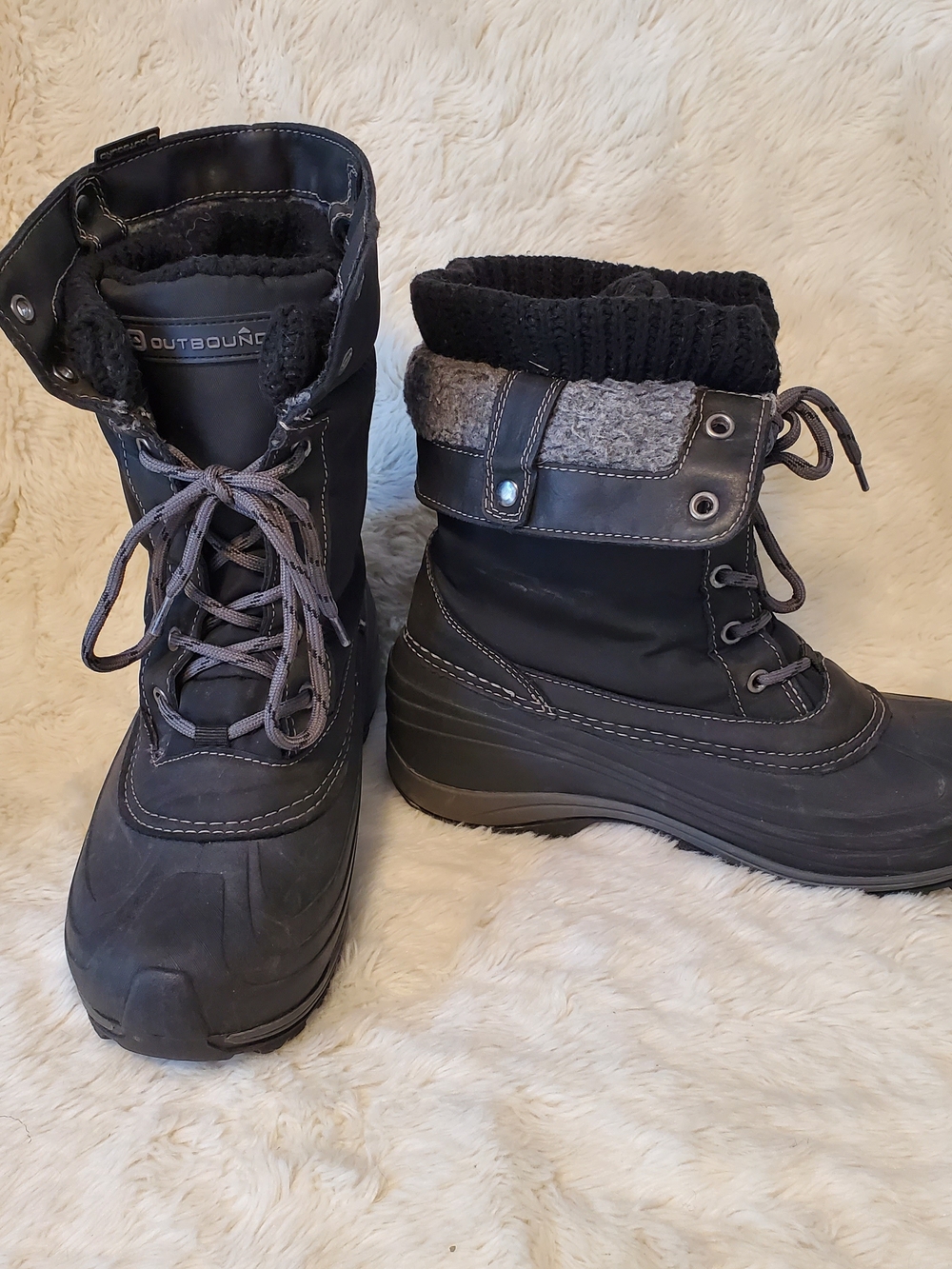 Women’s Winter & Rain Boots - Gray Comfort Lining